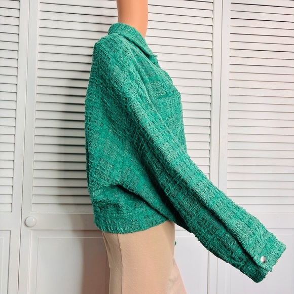 IRO Ezro Tweed Green Jacket Size S - Picture 4 of 10